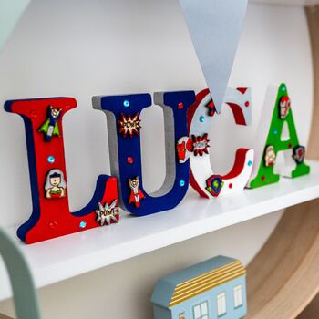 Personalised Paint Your Own Superhero Wooden Name, 10 of 10