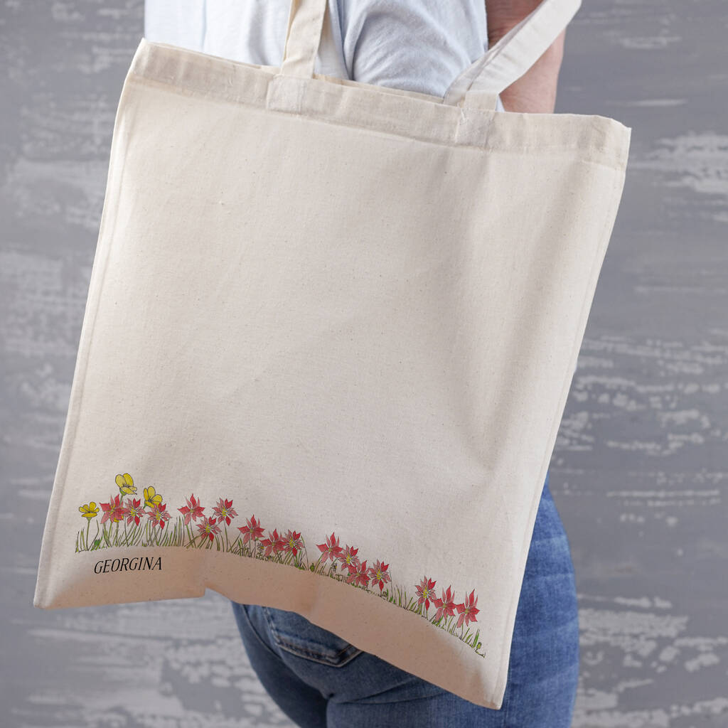 Personalised Birthday Birth Flowers Tote Bag By This Is Nessie ...