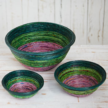 Colourful Recycled Newspaper Bowls, 4 of 9