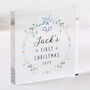 Baby’s First Christmas Acrylic Block Gift For Baby Boy, thumbnail 1 of 4