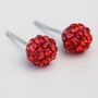 Red Crystal Ball Stud Earrings, thumbnail 1 of 3