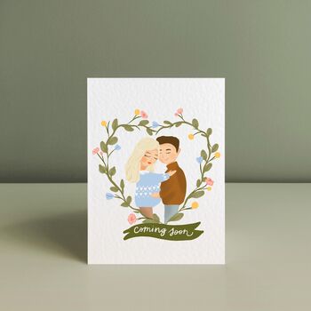 Pregnancy Announcement Custom Portrait Christmas Card, 4 of 4