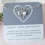 50th Birthday Charm Bracelet Sterling Silver, thumbnail 1 of 4