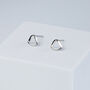 Sterling Silver Twisted Triangle Stud Earrings, thumbnail 3 of 6