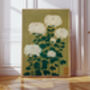 Japanese Chrysanthemum Green Flower Art Print, thumbnail 1 of 4