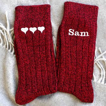 Warm Personalised Socks Valentines Day Gift For Him, 6 of 10