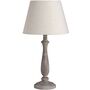 48cm Vintage Taupe Washed Wooden Table Lamp Plain Shade, thumbnail 3 of 8