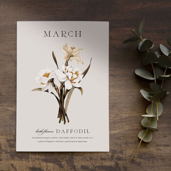 Birth Flower Wall Print 'Daffodil' For March, 4 of 9