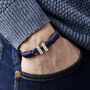 Men's Personalised Coordinate Silver And Cord Bracelet, thumbnail 1 of 9