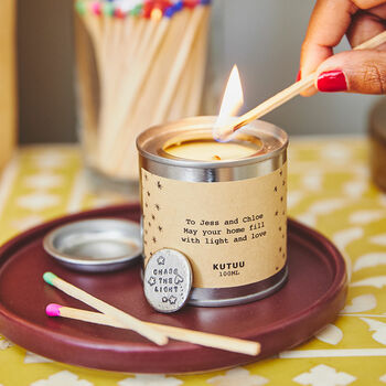 Personalised 'Chase The Light' Hidden Token Candle, 2 of 6