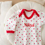 Personalised Babies First Valentine's Romper, thumbnail 3 of 6