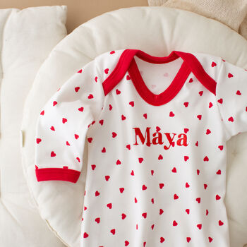 Personalised Babies First Valentine's Romper, 3 of 6