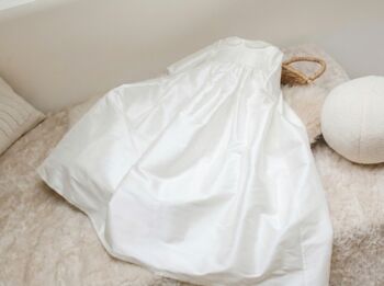 Unisex Long Sleeved Silk Christening Gown | Paris, 5 of 12