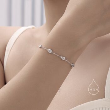 Oval And Round Cz Floating Bracelet, 4 of 10
