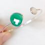 Adjustable Sterling Silver And Gemstone Bangle, thumbnail 1 of 9