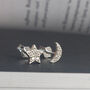 Sterling Silver 925 Cz Moon And Star Ear Stud Earrings, thumbnail 1 of 6