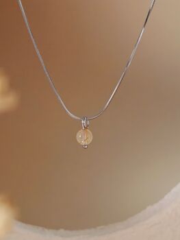 Round Gold Rutilated Quartz Necklace, 5 of 12