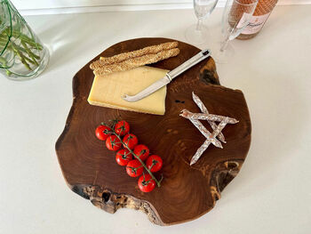 Handcrafted 40cm Teak Root Chopping Board Natural Wood, 2 of 9