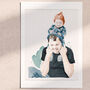 Daddy And Me Portrait, Unframed, thumbnail 3 of 7