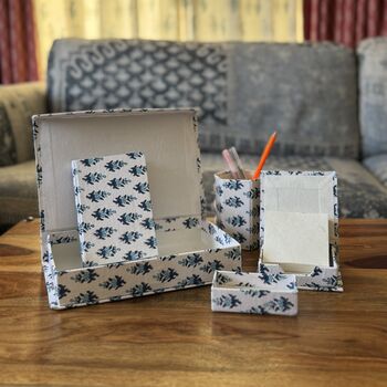 Stationery Gift Set | Keepsake Box | Blockprint Cotton, 7 of 12