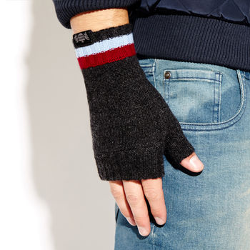 Cashmere Fingerless Gloves In Sporting Team Colours, 5 of 12