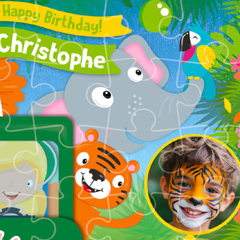 Personalised Jungle Safari Birthday Jigsaw Puzzle, 3 of 10