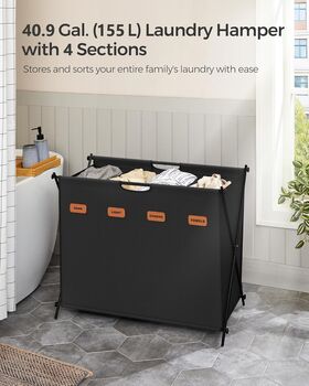 Laundry Sorter Basket Multi Section Hamper, 5 of 8