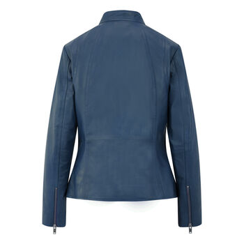 Luxury Sheepskin Leather Biker Jacket Woman's, 7 of 12