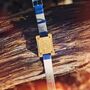 Coral Blue Face Bamboo Watch With Leather Strap, thumbnail 3 of 7