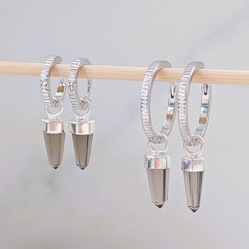 The En Pointe Smoky Quartz Earrings, Silver, 6 of 8