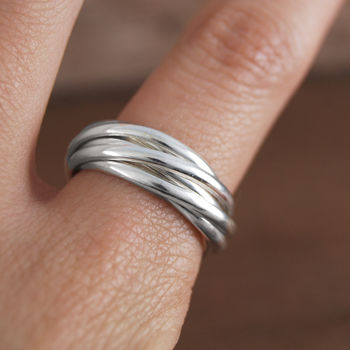 Seven Strand Russian Band Silver Ring, 2 of 5