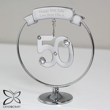 Personalised 50th Birthday Crystocraft Ornament, 3 of 3