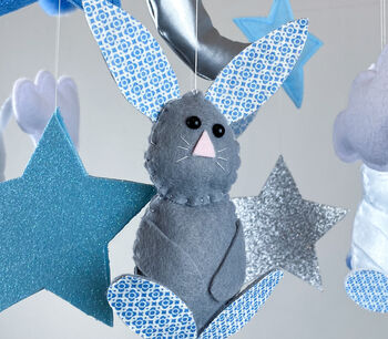Blue Bunnies Baby Mobile, 3 of 6