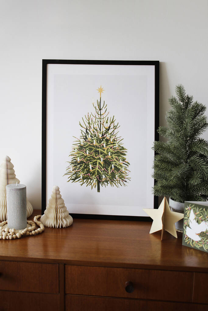 Christmas Tree Wall Art Print Large Format By Annie Dornan-Smith Design