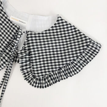 Black And White Gingham Oversized Collar, 4 of 6