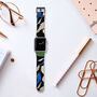 Blue Tropical Vegan Leather Apple Watch Band, thumbnail 3 of 6