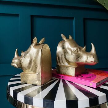 Rhino Gold Bookends, 5 of 5