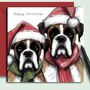 Boxer Dog Christmas Card. Brothers, thumbnail 1 of 2