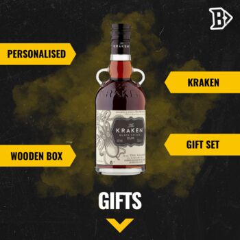 Personalised Happy Birthday Kraken Spiced Rum Gift Set, 2 of 4