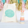 Wooden Bunny Stacking Toy With Personalised Bag, thumbnail 1 of 4