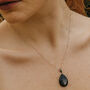 925 Sterling Silver Black Obsidian Pendant Necklace, thumbnail 4 of 5