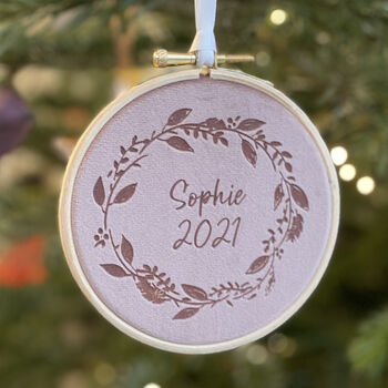 Personalised Wreath Christmas Tree Ornament, 2 of 5