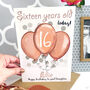 Personalised Balloons Relation 16th Birthday Card, thumbnail 8 of 12
