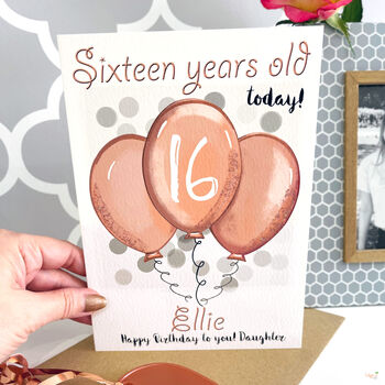 Personalised Balloons Relation 16th Birthday Card, 8 of 12