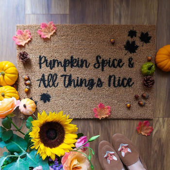 Pumpkin Spice All Things Nice Doormat, 2 of 2