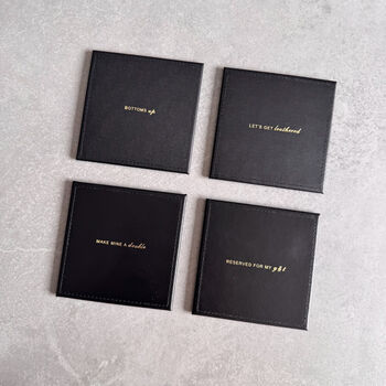 Cheers Leather Coasters – Housewarming Or New Home Gift, 11 of 12