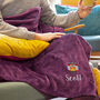 Personalised Cosy Christmas Blanket With Embroidered Winter Fireplace Design, thumbnail 2 of 12