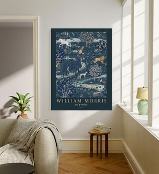 Owl And Williow Navy William Morris Art Print, 2 of 4