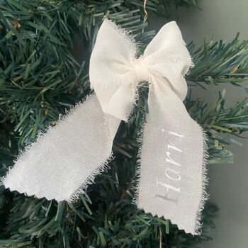 Personalised Christmas Tree Decoration Bow, 3 of 4