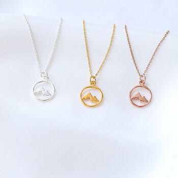 Mountain Charm Necklace, Travel Lover Gift For Her, 3 of 12